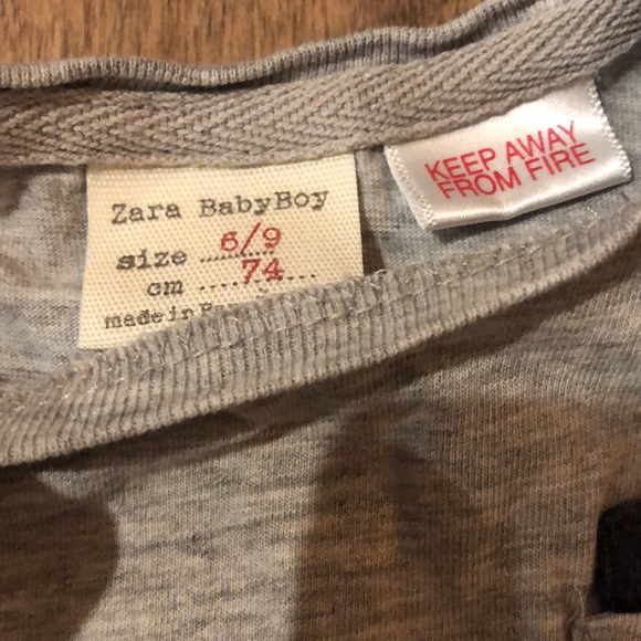 Zara Baby Basic Gray Long-Sleeve Tee - Size 6-9M - Picture 2 of 3